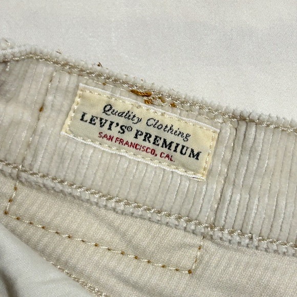 Levi’s Premium 70s High Flare Corduroy Pants Women’s 28 Ivory Cream High Waisted - Picture 6 of 14